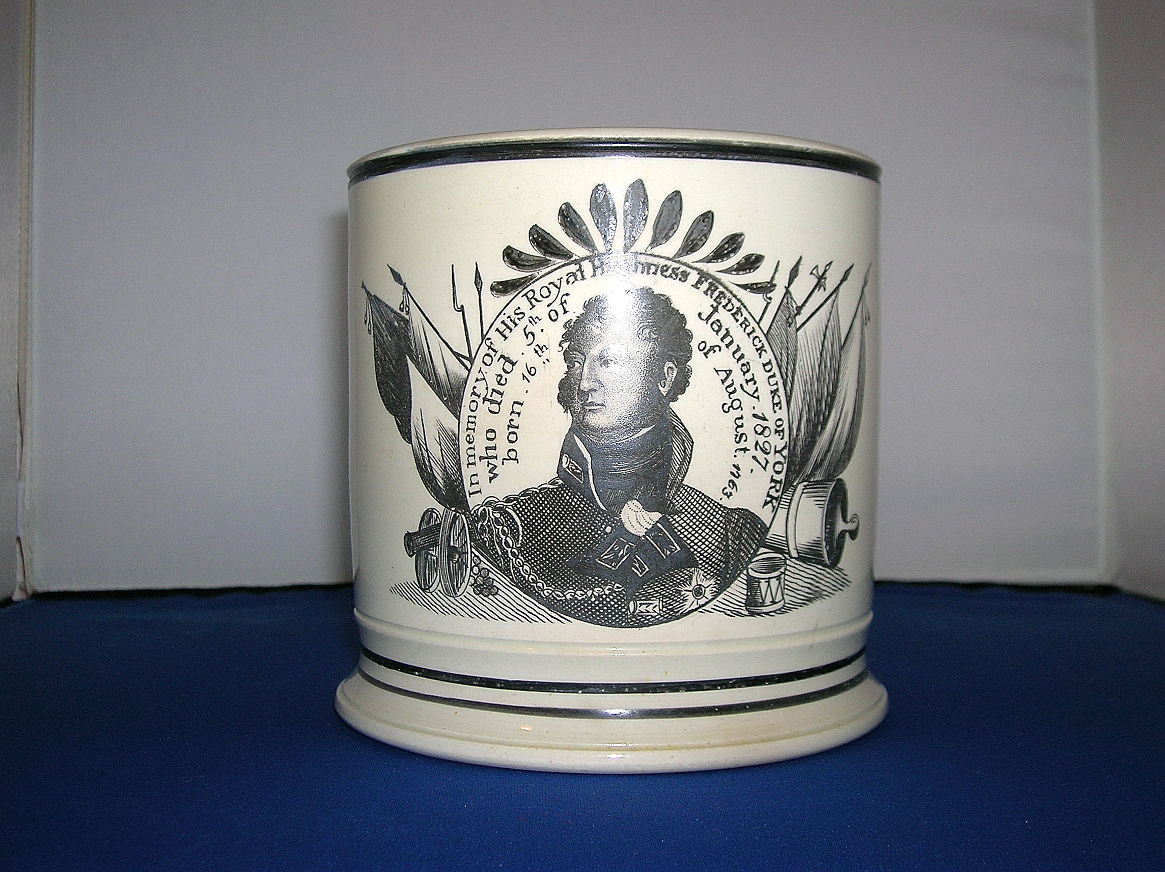 1827 Death of the Duke of York mug.